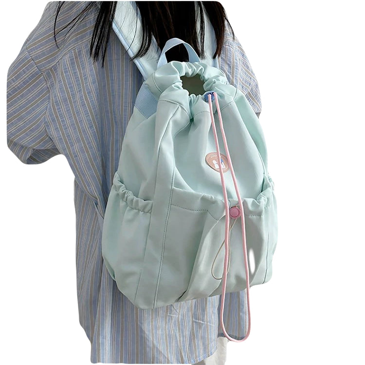Multipurpose Candy Color Drawstring Travel Backpack Female Large Capacity Schoolbag